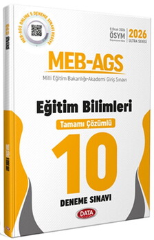  Data Yayınları 2026 MEB AGS Eğitim Bilimleri Tamamı Çözümlü 10 Deneme Sınavı