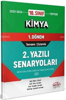  Editör Yayınları 10. Sınıf Kimya 1. Dönem Ortak Sınav 2. Yazılı Senaryoları