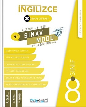  Pruva Akademi 8. Sınıf İngilizce Sınav Modu 20 Deneme