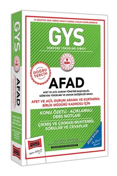  Yargı Yayınları GYS AFAD Afet ve Acil Durum Arama ve Kurtarma Birlik Müdürü Kadrosu İçin Konu Özetli Çıkmış ve Çıkması Muhtemel