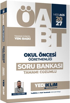 Yediiklim 2027 MEB AGS ÖABT Okul Öncesi Öğretmenliği Tamamı Çözümlü Soru Bankası
