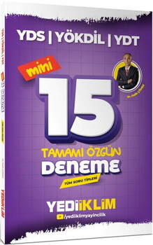  Yediiklim  2026 YDS YÖKDİL YDT Tüm Soru Tipleri Tamamı Özgün Mini 15 Deneme