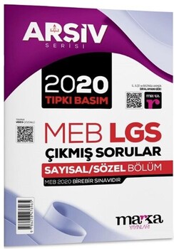  Marka Yayınları 8. Sınıf Arşiv Serisi LGS 2020 Çıkmış Sorular Çözümlü Tıpkı Basım