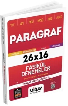  Miray Yayınları TYT AYT MSÜ KPSS DGS ALES Paragraf 26 x 16 Fasikül Denemeler