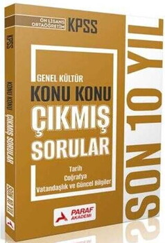 Paraf 2026 KPSS Lise Ortaöğretim Ön Lisans Tarih Coğrafya Vatandaşlık ve Güncel Bilgiler Son 10 Yıl Konu Konu Çıkmış S