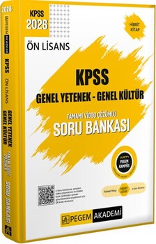  Pegem Yayınları 2026 KPSS Genel Yetenek Genel Kültür Ön Lisans Soru Bankası Tamamı Video Çözümlü