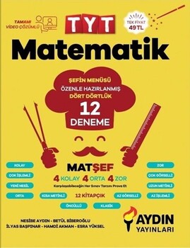  Aydın Yayınları TYT Matematik Matşef 12 Deneme