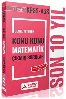 Paraf Akademi 2026 KPSS MEB AGS Lisans Matematik Son 10 Yıl Konu Konu Çıkmış Sorular