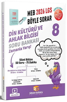  Sinan Kuzucu 2026 8. Sınıf LGS Din Kültürü ve Ahlak Bilgisi Soru Bankası