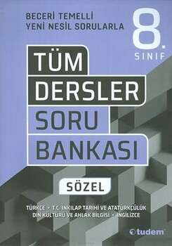  Tudem Yayınları 8. Sınıf Tüm Dersler Sözel Beceri Temelli Soru Bankası