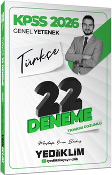  Yediiklim  2026 KPSS Genel Yetenek Türkçe Tamamı Çözümlü 22 Deneme Sınavı