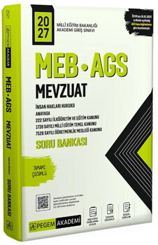 Pegem 2027 MEB AGS Mevzuat Soru Bankası