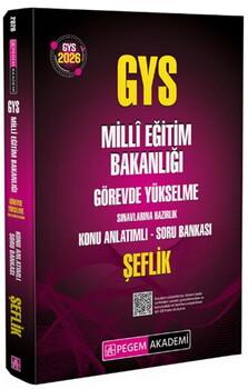  Pegem Yayınları 2026 GYS MEB Görevde Yükselme Sınavlarına Hazırlık Konu Anlatımlı Soru Bankası
