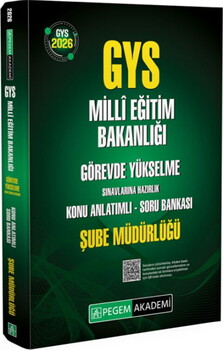  Pegem Yayınları 2026 GYS MEB Şube Müdürlüğü Konu Anlatımlı Soru Bankası