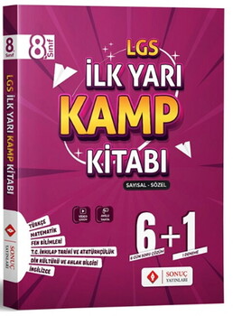  Sonuç Yayınları 8. Sınıf LGS Sayısal Sözel İlk Yarı Kamp Kitabı