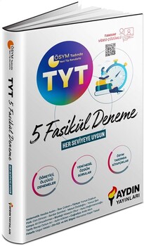  Aydın Yayınları TYT 5 Fasikül Tamamı Video Çözümlü Deneme