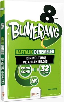  Günay Yayınları 8. Sınıf Din Kültürü ve Ahlak Bilgisi Bumerang Konu Konu Haftalık Denemeler