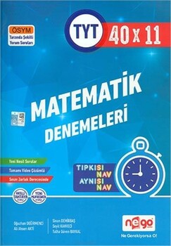  Nego Yayınları TYT Matematik Tamamı Video Çözümlü 40x11 Branş Denemeleri