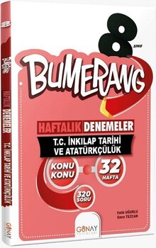  Günay Yayınları 8. Sınıf T.C İnkılap Tarihi ve Atatürkçülük Bumerang Konu Konu Haftalık Denemeler