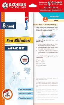  Özdebir Yayınları 8. Sınıf Fen ve Teknoloji Yaprak Test