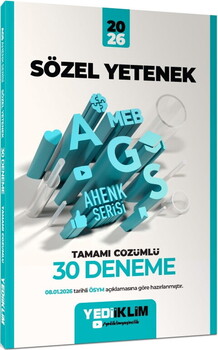  Yediiklim Yayınları 2026 MEB AGS Ahenk Sözel Yetenek Tamamı Çözümlü 30 Deneme