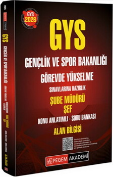  Pegem Akademi 2026 GYS Gençlik ve Spor Bakanlığı Şube Müdürü Şef Alan Bilgisi Konu Anlatımlı Soru Bankası