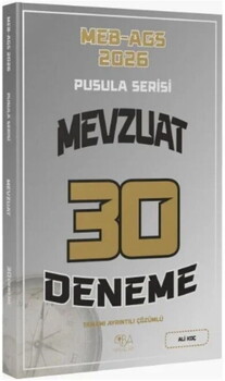  CBA Yayınları 2026 MEB AGS Mevzuat Pusula Serisi 30 Deneme