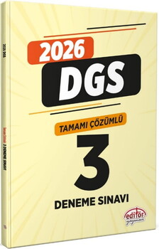  Editör Yayınları 2026 DGS Tamamı Çözümlü 3 Deneme Sınavı