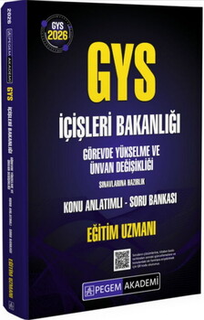 Pegem Yayınları 2026 GYS İçişleri Bakanlığı Eğitim Uzman Sınavlarına Hazırlık Konu Anlatımlı Soru Bankası