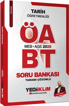 Yediiklim  2026 MEB AGS ÖABT Tarih Öğretmenliği Tamamı Çözümlü Soru Bankası