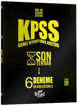  Yeni Trend Yayınları KPSS Son Tekrar QR Çözümlü 6 Deneme