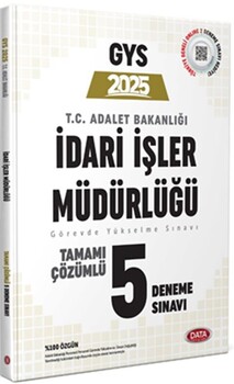  Data Yayınları 2025 Adalet Bakanlığı İdari İşler Müdürlüğü Tamamı Çözümlü 5 Deneme Sınavı