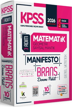 İnformal Yayınları 2026 KPSS Matematik 3 Adım Manifesto Branş Deneme