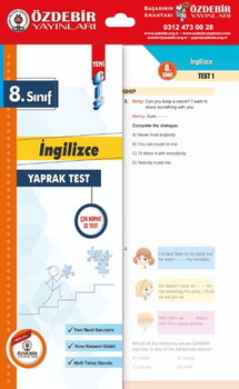  Özdebir Yayınları 8. Sınıf İngilizce Yaprak Test