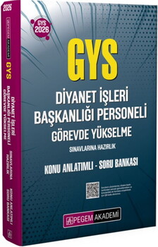  Pegem Yayınları 2026 Diyanet İşleri Başkanlığı Personeli Görevde Yükselme Sınavlarına Hazırlık Konu Anlatımlı Soru Bankası
