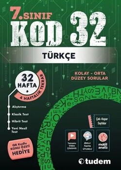  Tudem Yayınları 7. Sınıf Türkçe Kod 32 Tekrar Testleri