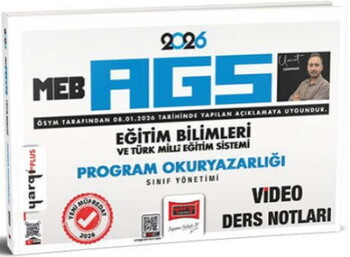  Yargı Yayınları 2026 MEB AGS Eğitim Bilimleri ve Türk Milli Eğitim Sistemi Program Okuryazarlığı Sınıf Yönetimi Video Ders Notla