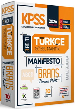 İnformal Yayınları 2026 KPSS Türkçe 3 Adım Manifesto 10 lu Branş Deneme Paketi