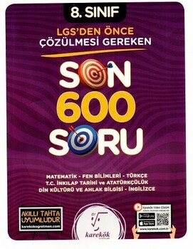  Karekök Yayınları 8. Sınıf LGS 'den Önce Çözülmesi Gereken Son 600 Soru