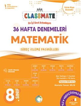  Okyanus Yayınları 8. Sınıf Matematik Classmate 36 Hafta Denemeleri