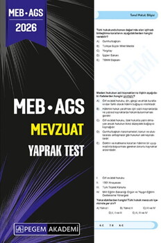 Pegem Yayınları 2026 MEB AGS Mevzuat Yaprak Test