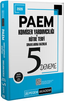  Pegem Yayınları 2026 PAEM Komiser Yardımcılığı ve Rütbe Terfi Sınavlarına Hazırlık 5 Deneme