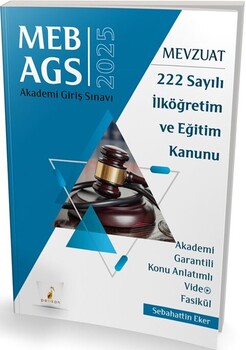  Pelikan Yayınları 2025 MEB AGS Mevzuat Bilgisi 222 Sayılı İlköğretim ve Eğitim Kanunu Konu Anlatımlı Video Fasikül