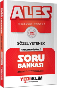 Yediiklim Yayınları 2027 ALES Sözel Yetenek Tamamı Çözümlü Soru Bankası
