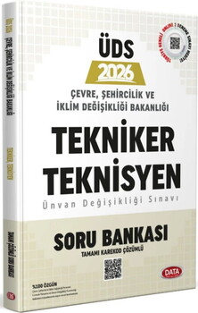  Data Yayınları 2026 ÜDS Çevre Şehircilik ve İklim Değişikliği Bakanlığı Tekniker ve Teknisyen Ünvan Değişikliği Sınavı Soru Bank