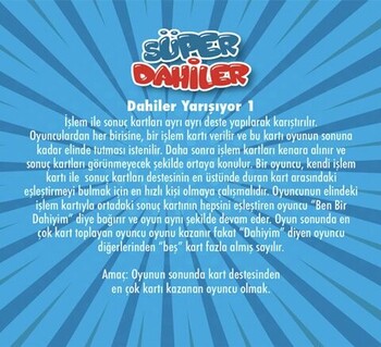  Dikkat Atölyesi Yayınları Süper Dahiler Çarpım Tablosu 1-2xden 5xe