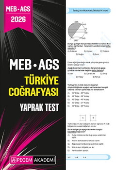 Pegem Yayınları 2026 MEB AGS Türkiye Coğrafyası Yaprak Test
