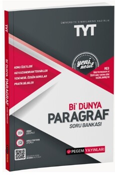  Pegem Yayınları  TYT Paragraf Bi Dünya Tamamı Çözümlü Soru Bankası