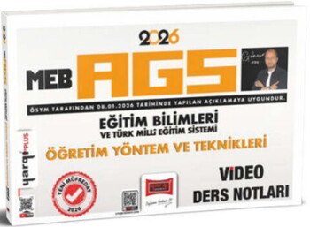  Yargı Yayınları 2026 MEB AGS Eğitim Bilimleri ve Türk Milli Eğitim Sistemi Öğretim Yöntem ve Teknikleri Video Ders Notları