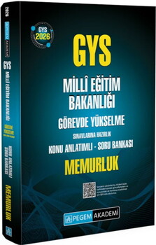  Pegem Akademi 2026 GYS MEB Memurluk Görevde Yükselme Sınavlarına Hazırlık  Konu Anlatımlı Soru Bankası